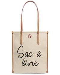 Lancel - Canvas Leather-Trim Tote Bag - Lyst