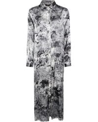 Avant Toi - Seidengemisch-Kleid mit Camouflage-Print - Lyst