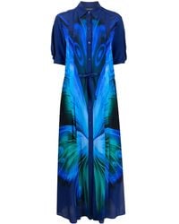 Alberta Ferretti - Abstract-Print Shirtdress - Lyst