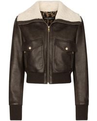 Dolce & Gabbana - Shearling-collar Jacket - Lyst