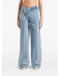 Manière De Voir - Astrid Wrapover Denim Wide Leg Jeans - Lyst