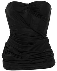 Blumarine - Strapless Draped Mini Dress - Lyst
