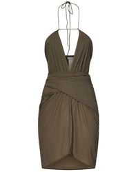 Amazuìn - Halterneck Ruched Mini Dress - Lyst