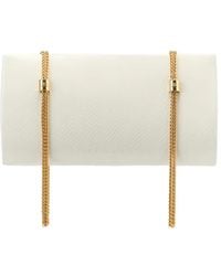 Elisabetta Franchi - Logo Python Texture Clutch Bag - Lyst