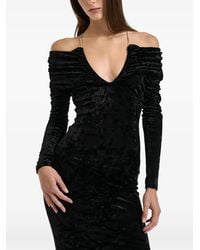 Danamé - Meryl Crushed-Velvet Off-Shoulder Maxi Dress - Lyst