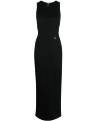 Dolce & Gabbana - Robe mi-longue à plaque logo - Lyst