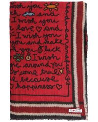 Faliero Sarti - Friends Slogan-Print Frayed Scarf - Lyst