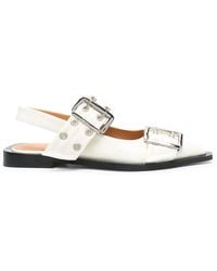 Ganni - Slingback-Ballerinas mit Ösendetail - Lyst