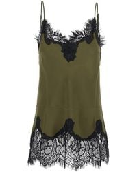Gold Hawk - Lace-Trim Silk Top - Lyst