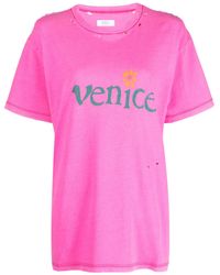 ERL - T-shirt venice rosa in cotone - Lyst