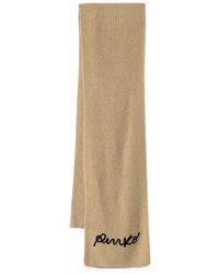 Pinko - Sciarpa A Coste Con Logo Ricamato - Lyst