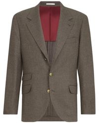 Brunello Cucinelli - Mouliné Virgin Wool Twill Deconstructed Cavallo Blazer - Lyst