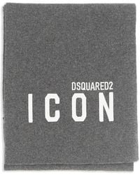 DSquared² - Gerippter Schal Mit Logo-Stickerei - Lyst