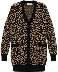 Max Mara - Tenore Leopard-Intarsia Cardigan - Lyst