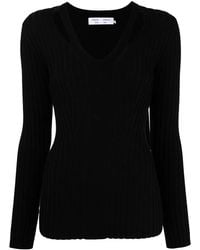 Proenza Schouler - Gerippter Pullover Mit V-Ausschnitt - Lyst