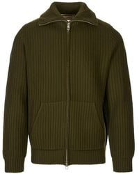 Montecore - Ribbed-Knit Zip-Up Cardigan - Lyst
