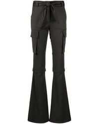 ANDREADAMO - Belted Flared Cargo Trousers - Lyst