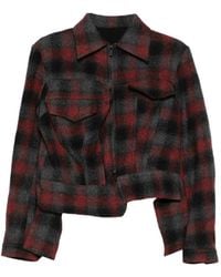 Yohji Yamamoto - Check-Pattern Flap-Pocket Jacket - Lyst