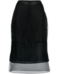 Khaite - Layered Semi-sheer Silk Skirt - Lyst