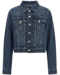 7 For All Mankind - Darted Shrunken Denim Jacket - Lyst