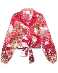 CAMILLA - Cropped Wrap Shirt - Lyst