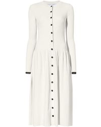 Proenza Schouler - Ribbed-knit Buttoned Midi Dress - Lyst