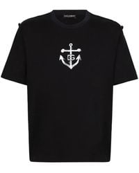 Dolce & Gabbana - Midnight Monogram Cotton T Shirt - Lyst