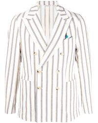 Manuel Ritz - Stripe-Pattern Double-Breasted Blazer - Lyst