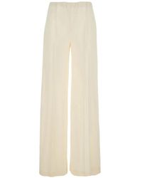 Jucca - Natural Broek Met Wijde Pijpen - Lyst
