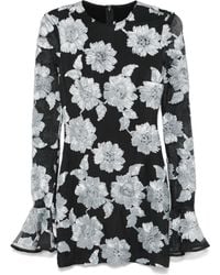 ROTATE BIRGER CHRISTENSEN - Robe Courte En Résille À Fleurs - Lyst