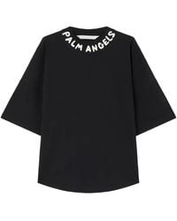 Palm Angels - Cropped T-Shirt With Logo - Lyst