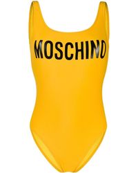 Moschino Bañador Entero Estampado Con Logo - Amarillo