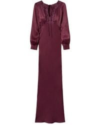 Twinset - Lace-Insert Satin Dress - Lyst