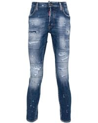 DSquared² - Distressed Slim-fit Jeans - Lyst