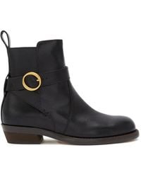 Odissi - Ornella Ankle Strap Buckle Leather Boots - Lyst