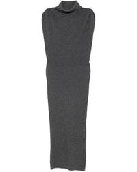 Twinset - Ribbed-Knit Roll-Neck Midi Dress - Lyst