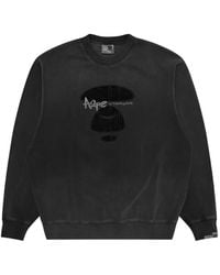 Aape By A Bathing Ape - Moonface-Patch Graffiti-Print Sweater - Lyst