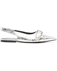 Givenchy - Voyou Silver Slingback Flats - Lyst