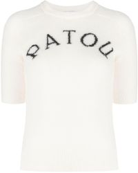 Patou - Logo-intarsia Knitted Top - Lyst