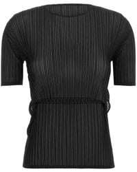 Issey Miyake - Sheer Slit Pleats Short-Sleeve T-Shirt - Lyst