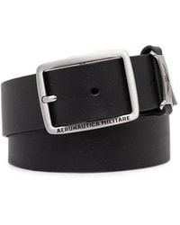 Aeronautica Militare - Logo-Engraved Leather Belt - Lyst