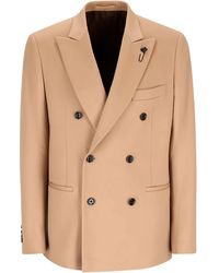 Lardini - Double-Breasted Peak-Lapel Jacket - Lyst