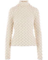 Bottega Veneta - Fish Scale Wool Knitted Top - Lyst