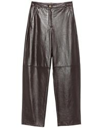 Max Mara - Legno Wide-Leg Leather Trousers - Lyst
