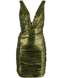 Alexandre Vauthier - Kurzes Kleid mit V-Ausschnitt - Lyst
