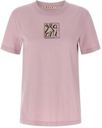 Marni - Logo Printed Crewneck T-Shirt - Lyst