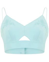 Alberta Ferretti - Scalloped Floral-Embroidered Top - Lyst