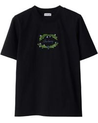 Burberry - Logo-Embroidered Cotton T-Shirt - Lyst