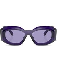 Versace - Logo-Plaque Geometric-Frame Sunglasses - Lyst