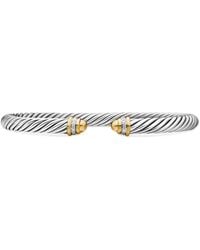 David Yurman - 18Kt And Sterling Classic Cable Diamond Bracelet (5Mm) - Lyst